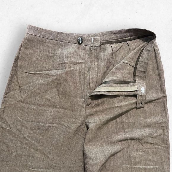 Vintage Barry Bricken Dress Capri Pants Size 6 High Rise Brown 90's‎ Open Bottom - Picture 6 of 8